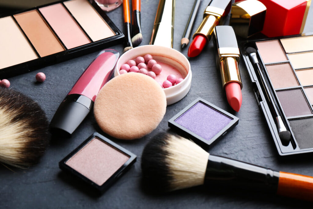 generic image of cosmetics on dark background