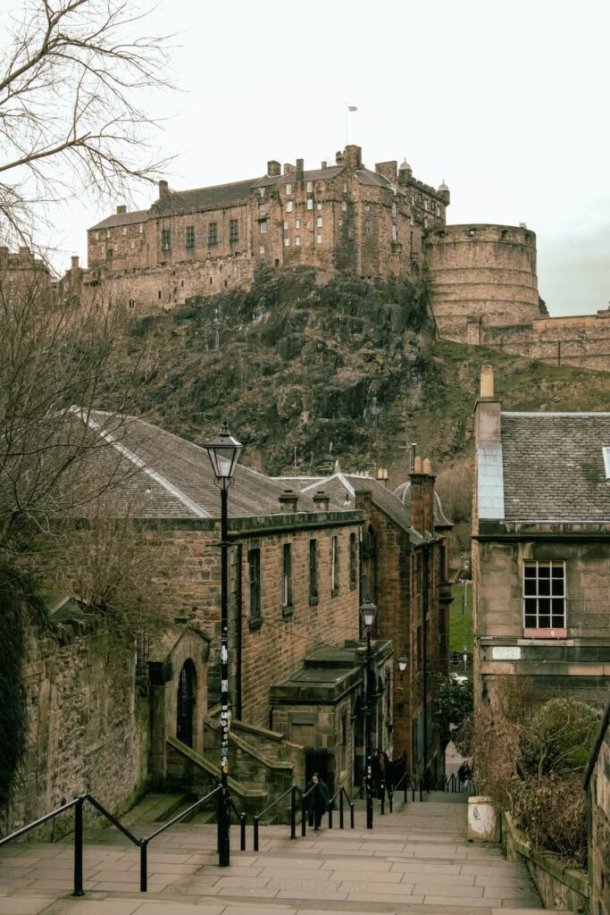 edinburgh castle on winter day