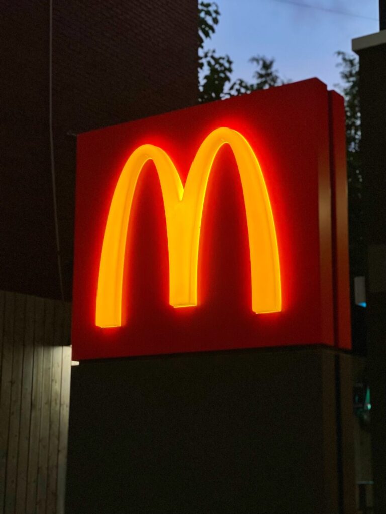 lighted McDonald’s sign