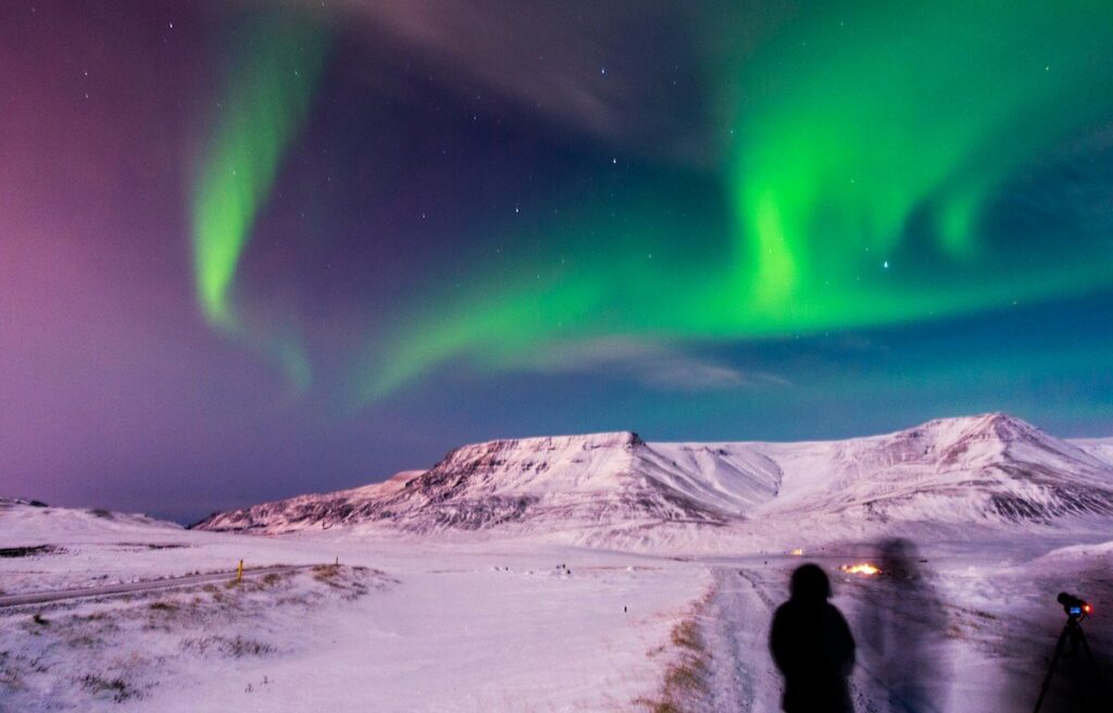 northern lights near reykjavik