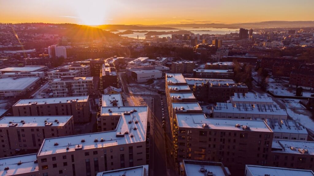 oslo skyline at golden hour