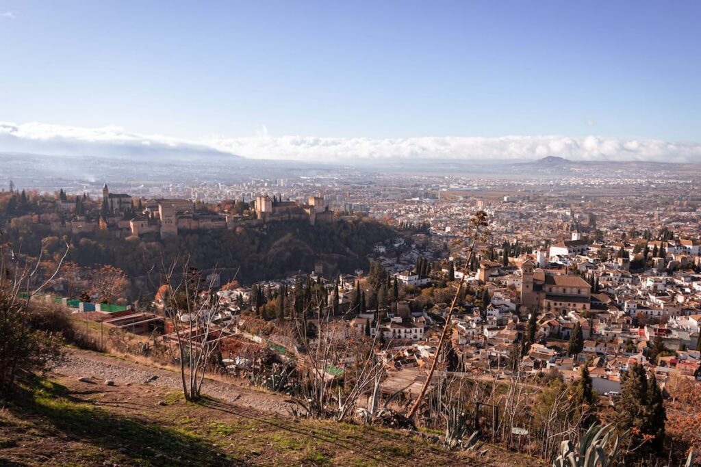 Panoramic view of Granada from Ermita San Miguel Alto