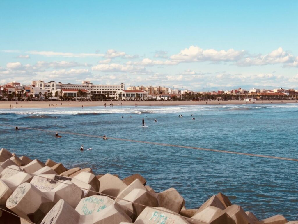 Playa de la Malvarrosa in Valencia, Spain