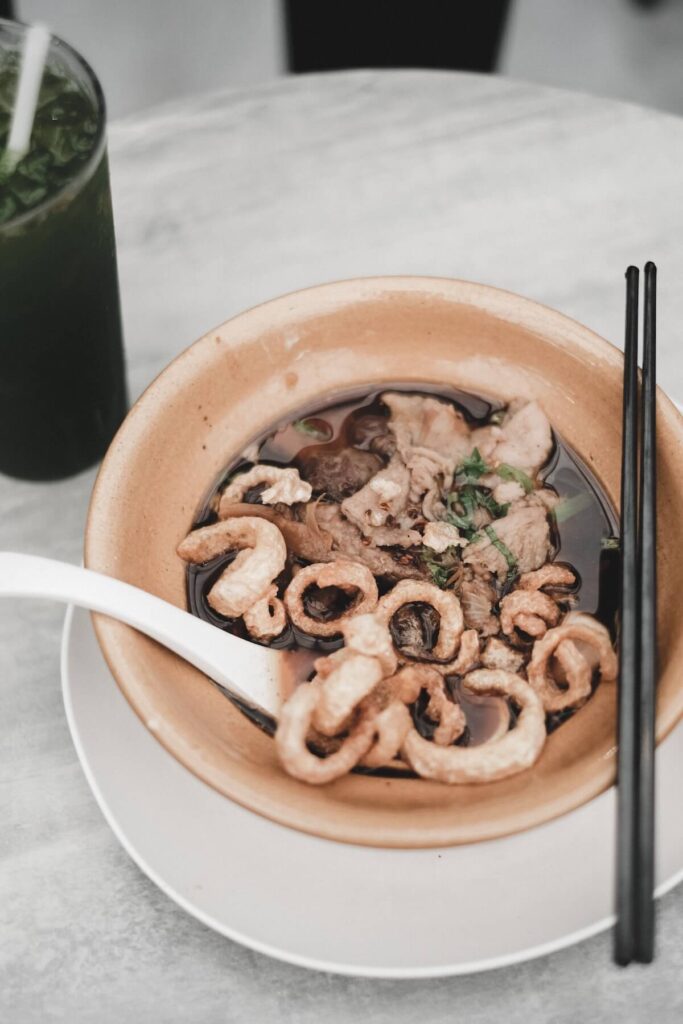 Thai snack in a ceramic bowl