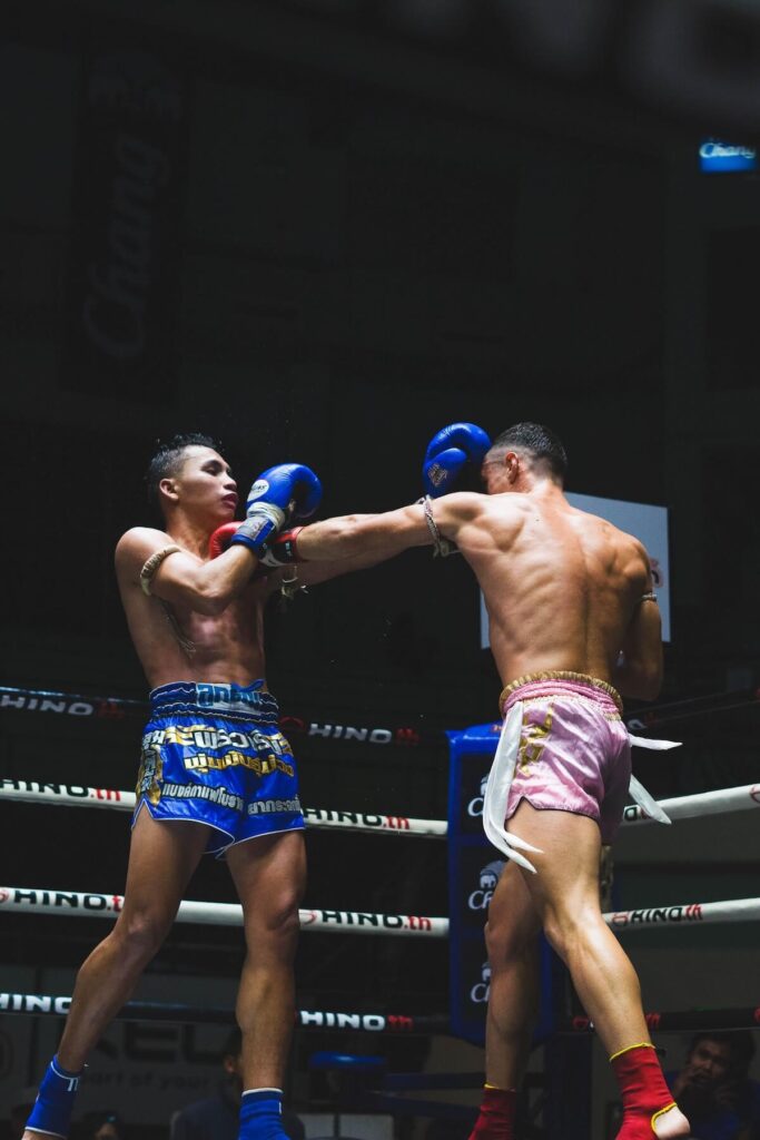 two Muay Thai fighters on the ring