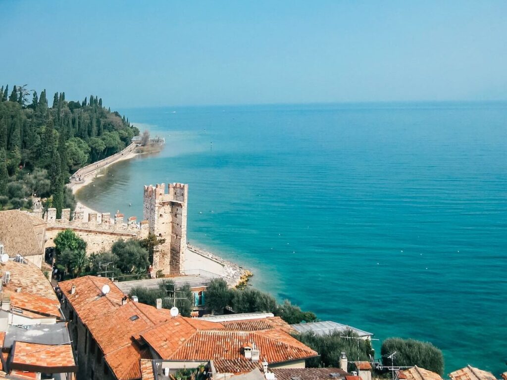 sirmione walls and beach