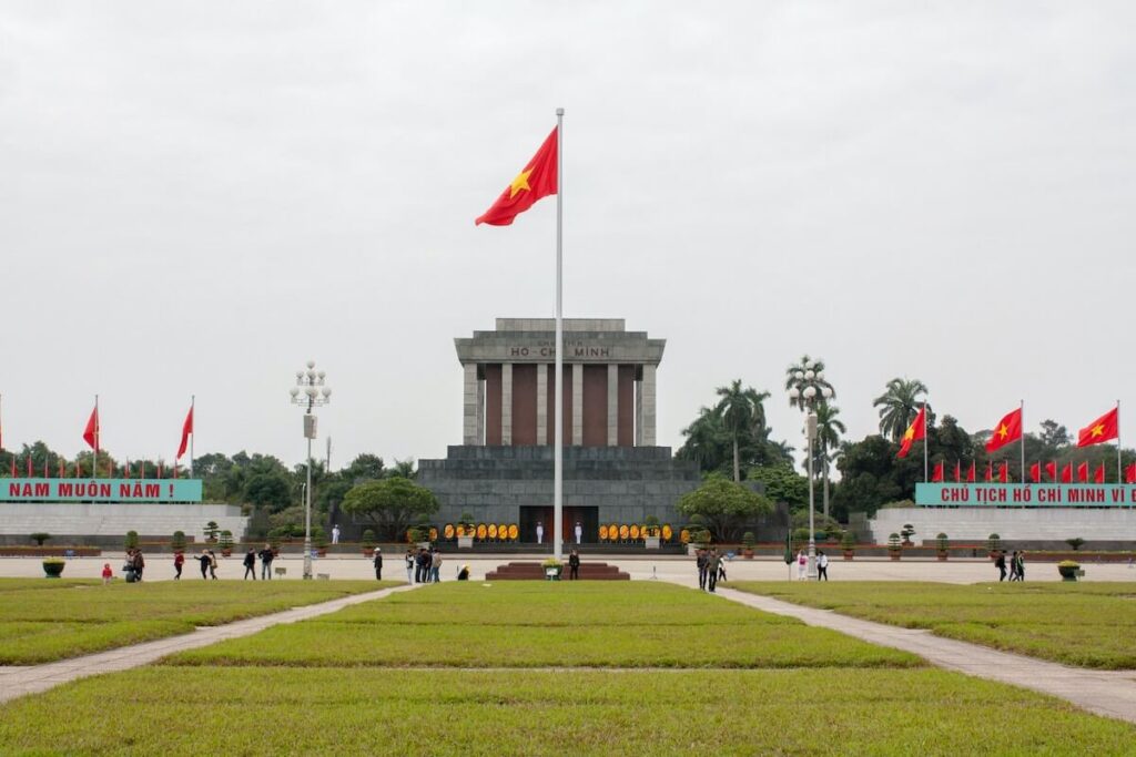 panoramic view of the Ho Chi Minh Mausoleum
