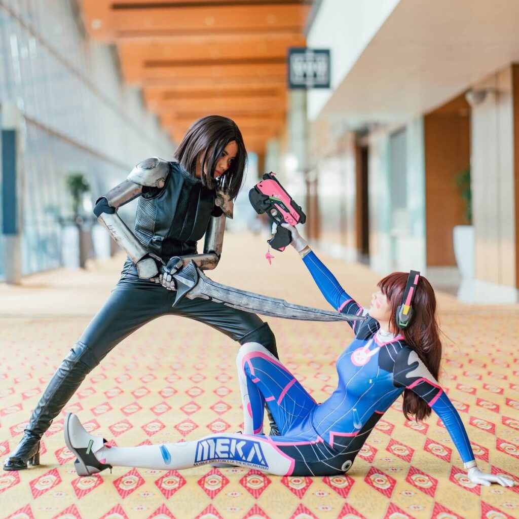 two women cosplayers in Malaysia Cosplay Convention