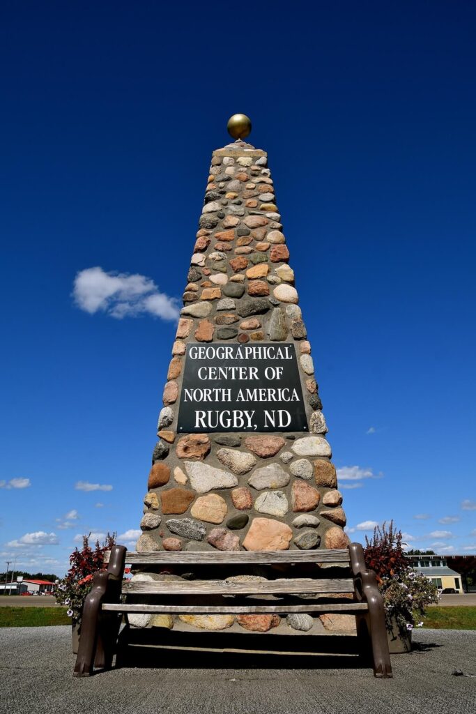 Geographical Center of North America sign in Rugby, North Dakota
