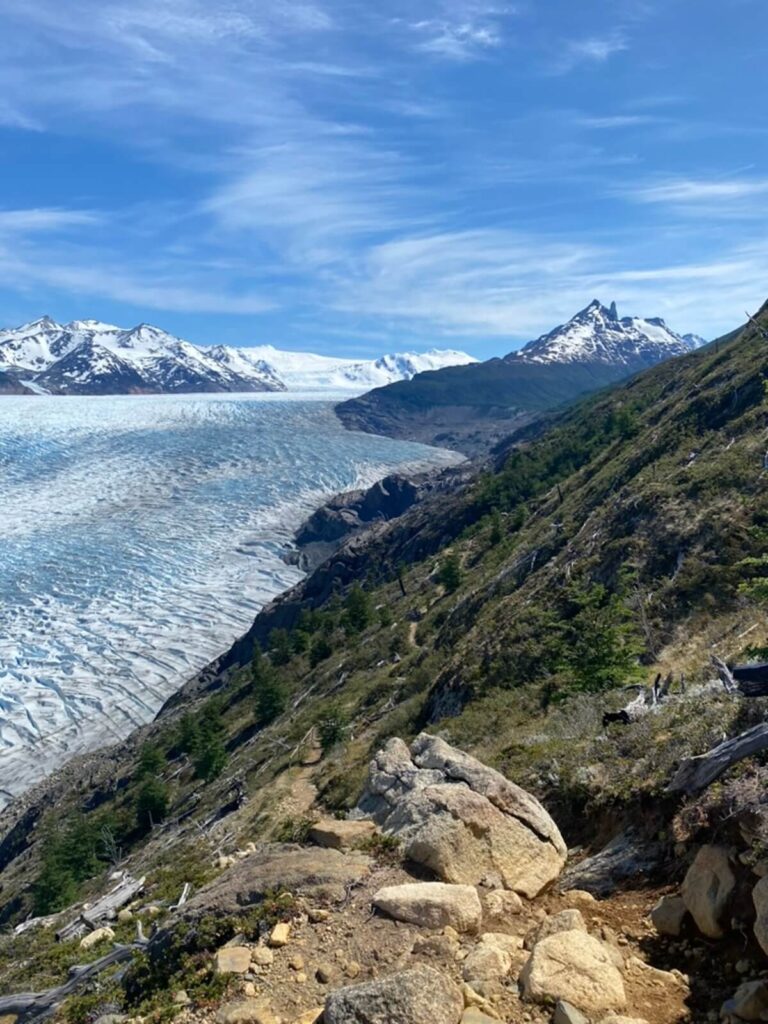 view of steep glacier mountains