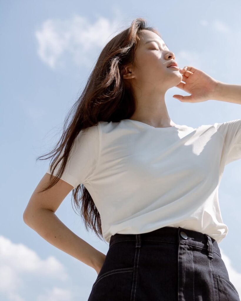 model posing for Hong Kong brand Trove and Libra