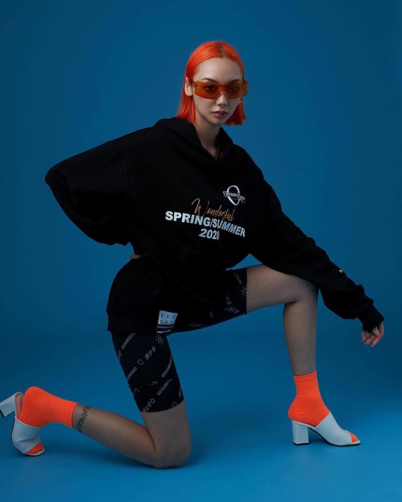 model posing for Hong Kong brand Ground Zero