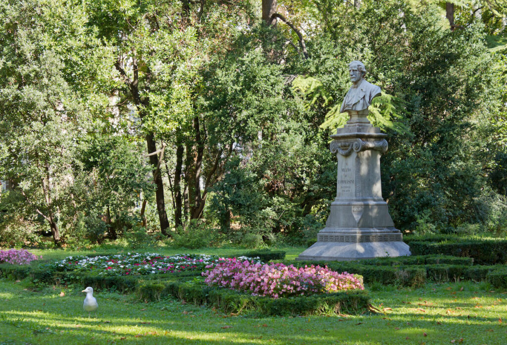 A view of the main public garden in Trieste, Italy