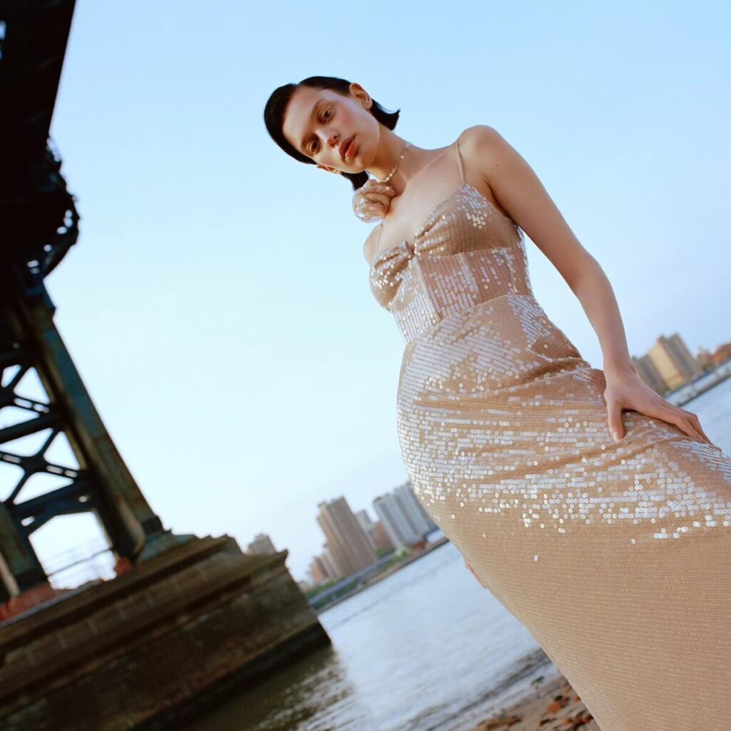 model posing for Hong Kong brand Sau Lee