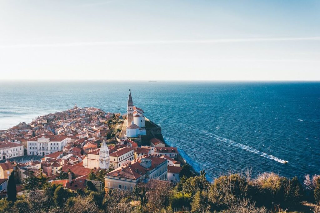 view of Slovenian seaside town
