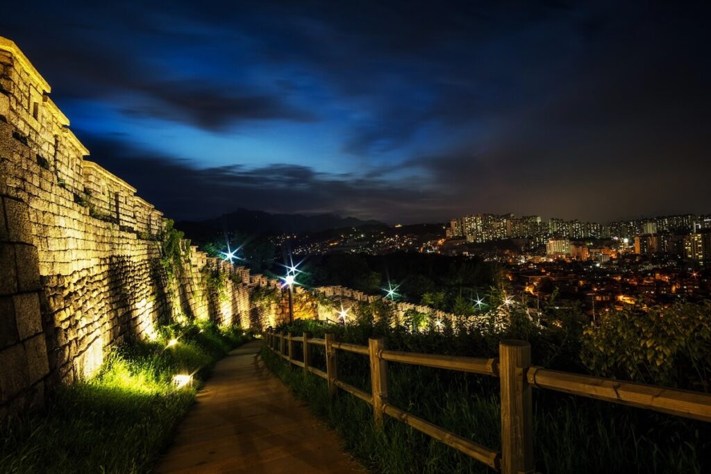 Naksan Park walls at night