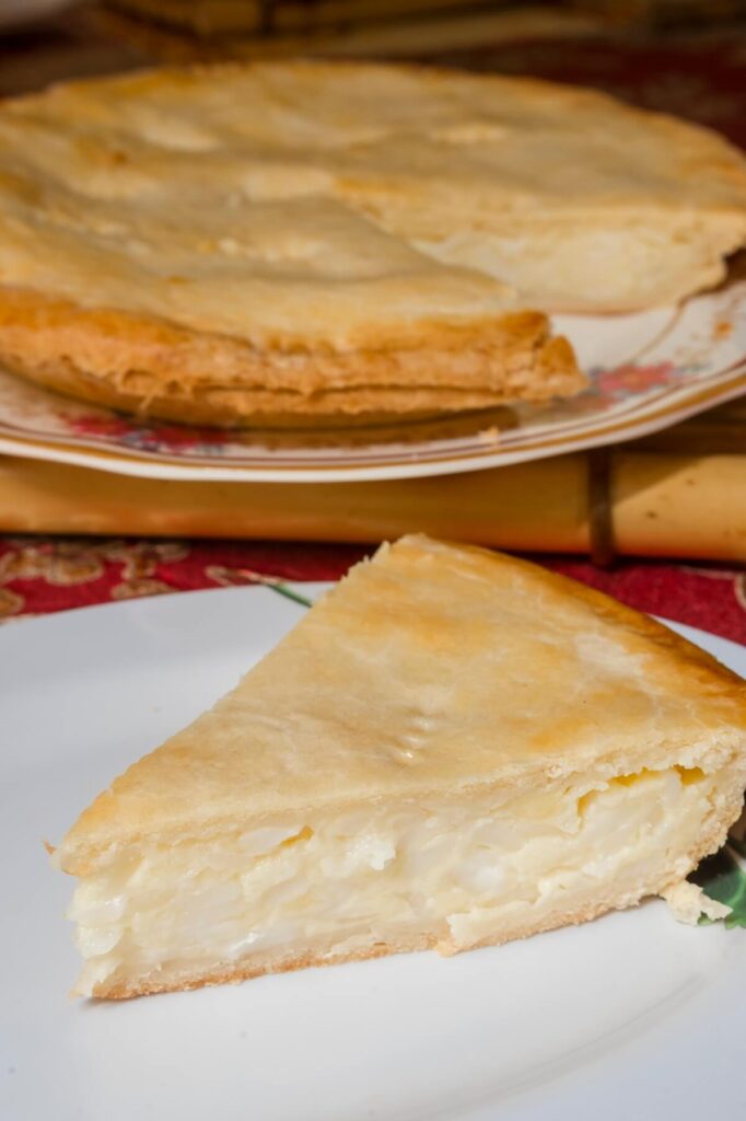 a slice of buko pie on plate