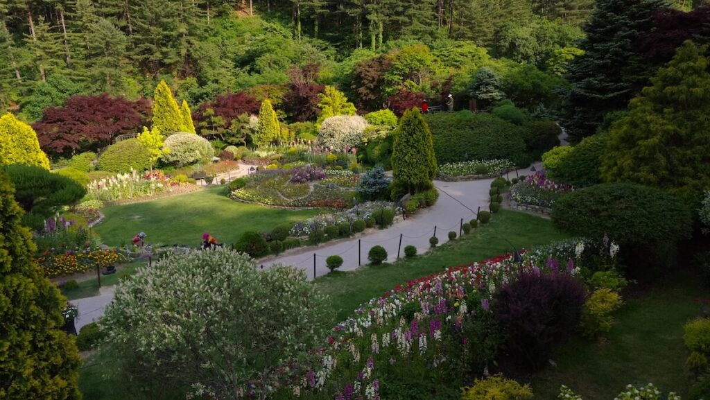 the sunken garden of the Garden of the Morning Calm