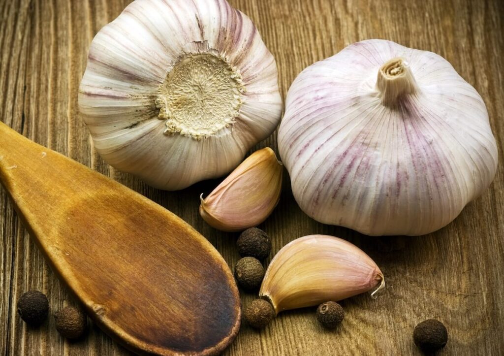 closeup of garlic cloves