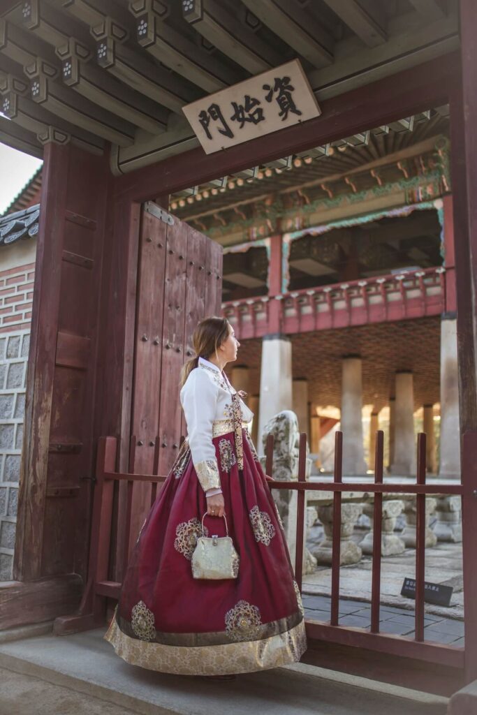 woman wearing hanbok