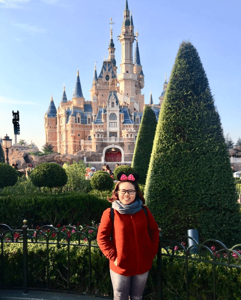 article's author in Shanghai Disneyland