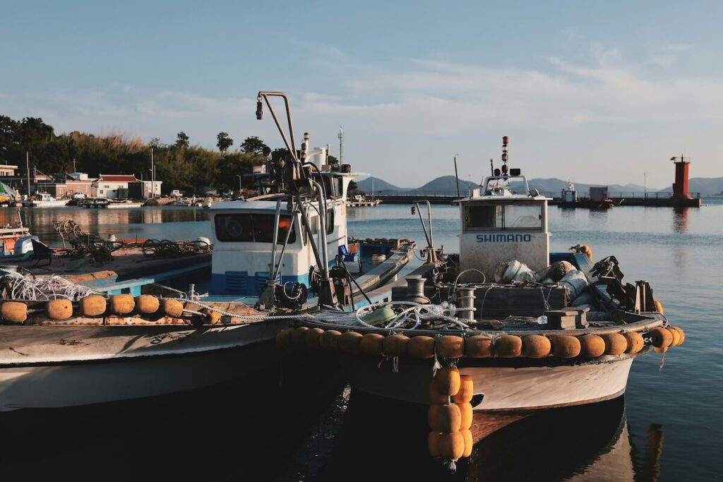 fishing boats in Geoje