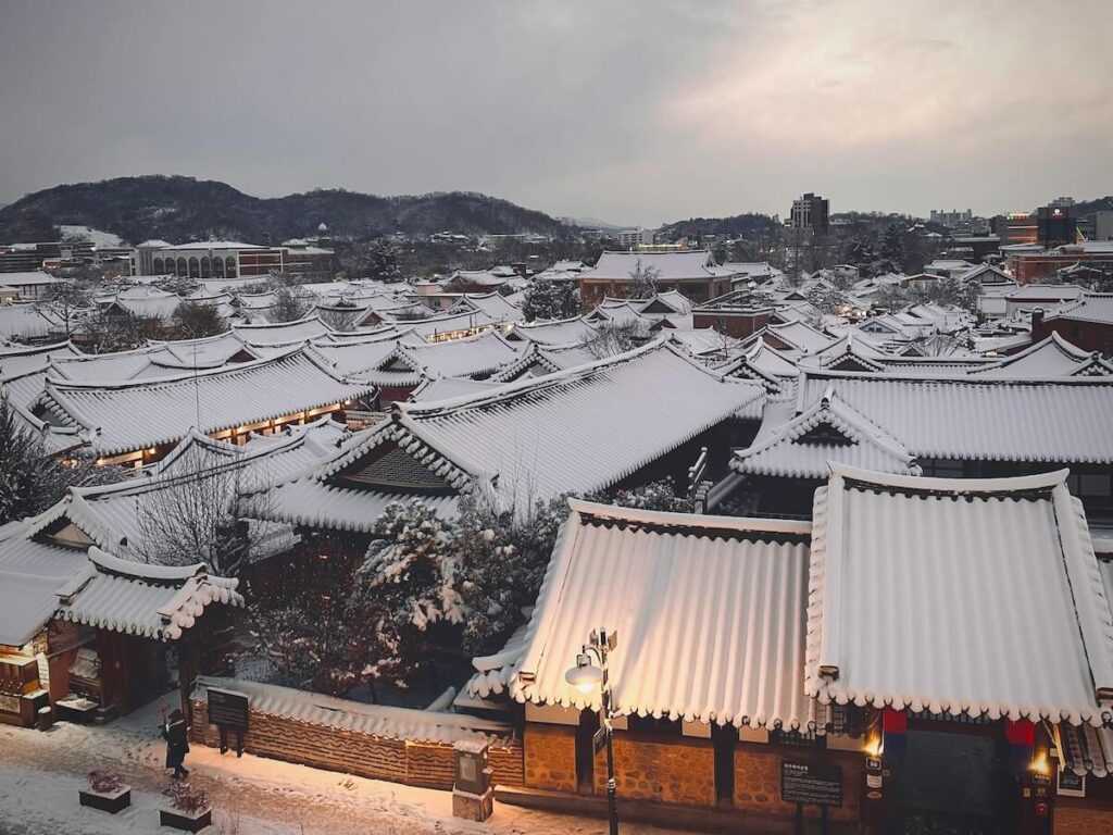 Jeonju Hanok Village in winter