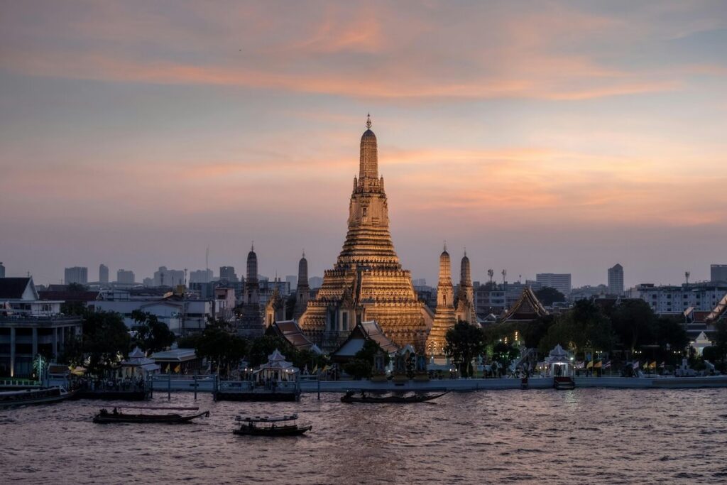 Wat Arun view at sunset