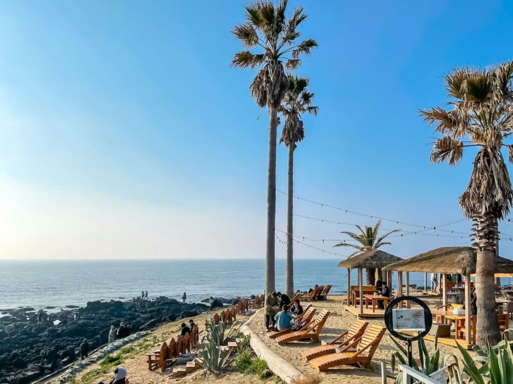 beachside cafe in Jeju