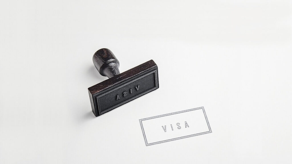 visa stamp on white background