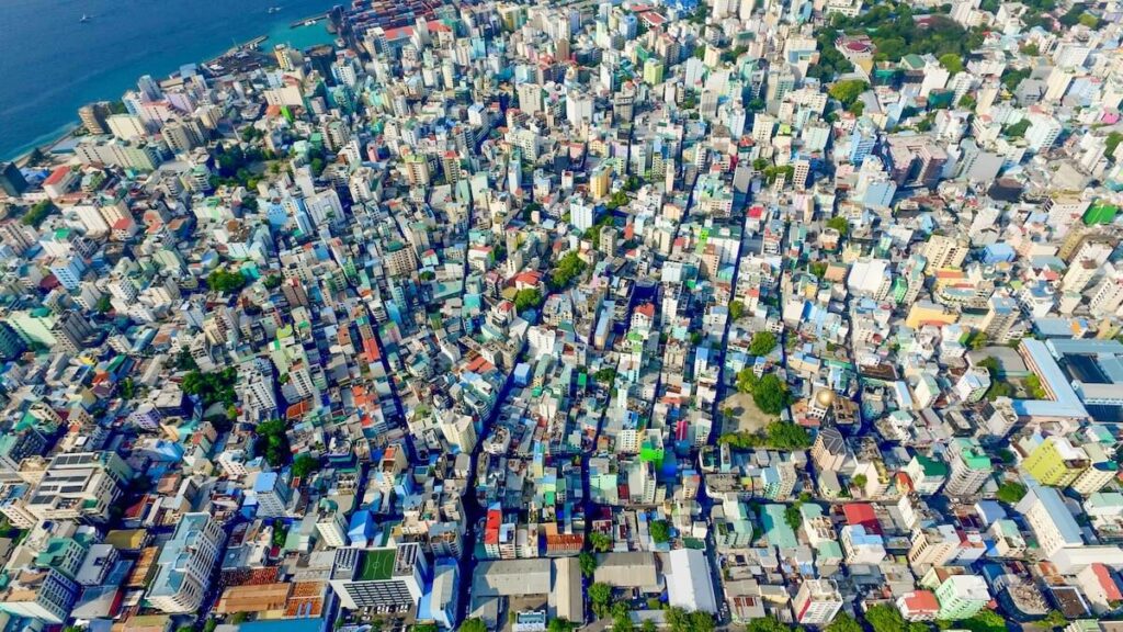 aerial view of Male, the capital city of the Maldives