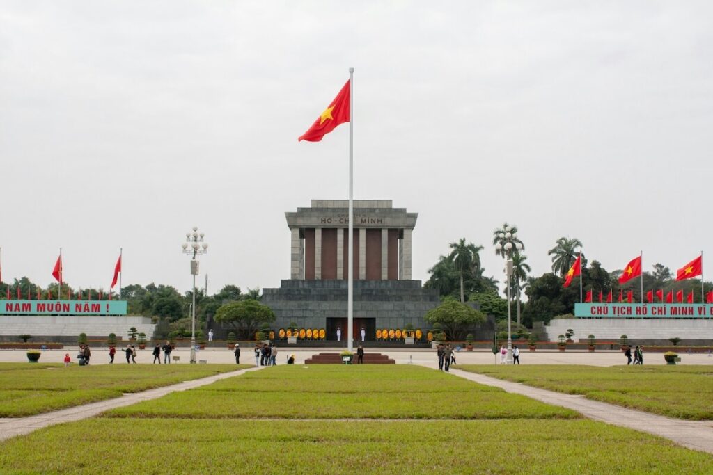 panoramic view of the Ho Chi Minh Mausoleum