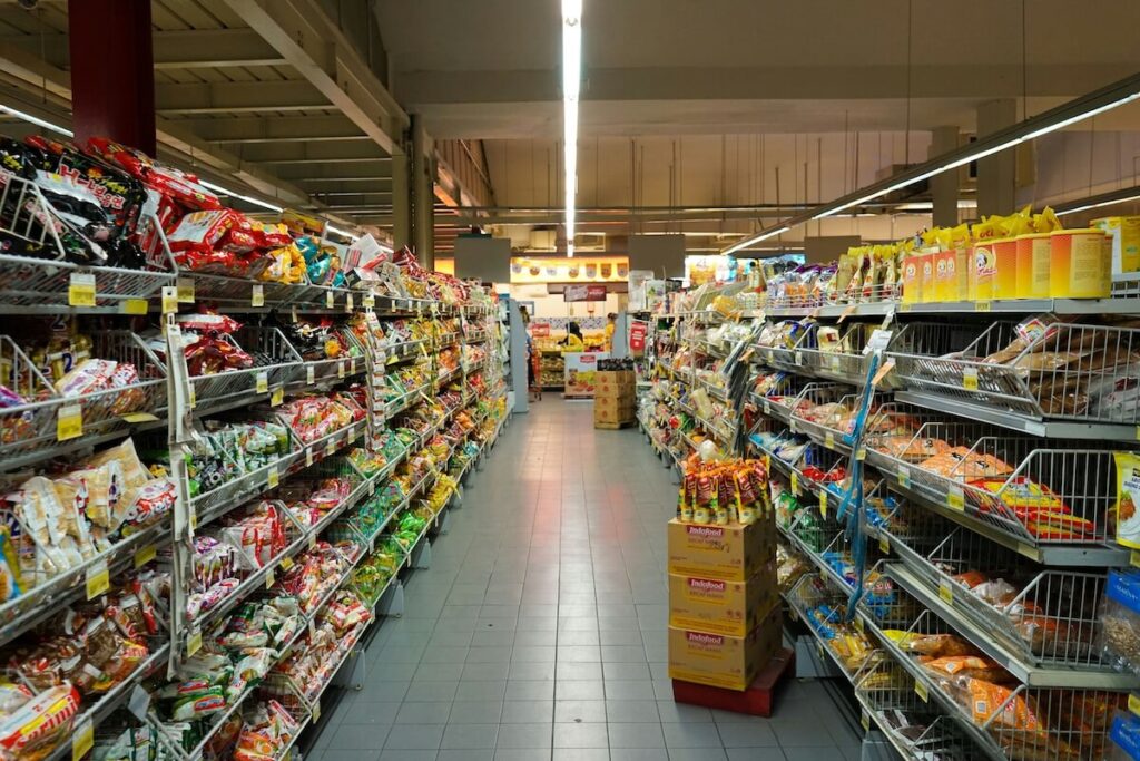 inside a supermarket in Indonesia