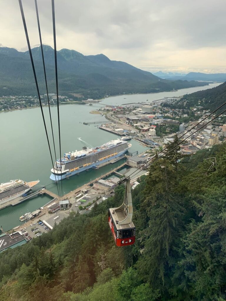 aerial view of port in Juneau, Alaska
