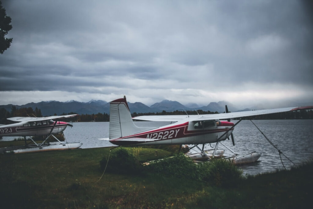 seaplane harbored in Lake Hood Seaplane Base