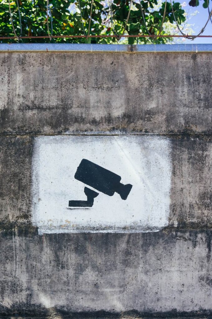 cctv painted sign