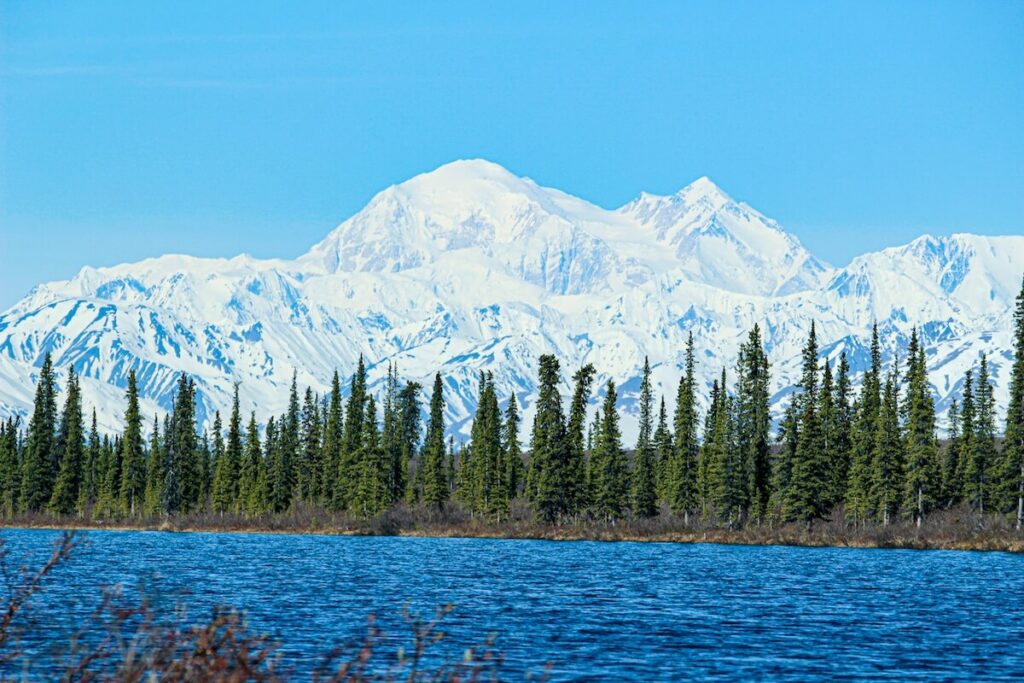 panoramic view of Denali Mountain in Alaska