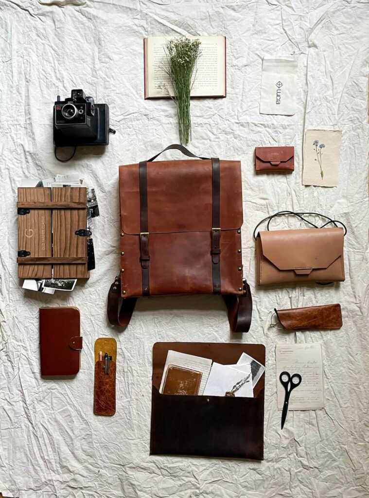 random travel-related items including scissors