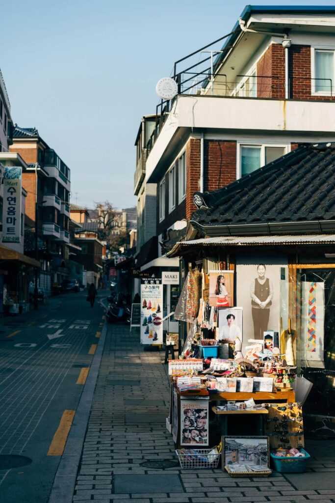 vendor selling items in Insadong, Seoul, South Korea