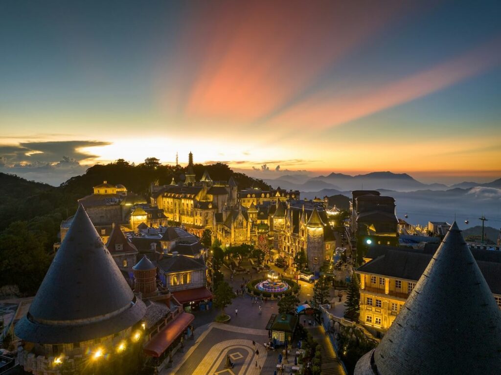 aerial view of Ba Na Hills' French Village