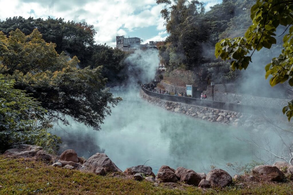 wide view of Beitou's hot spring
