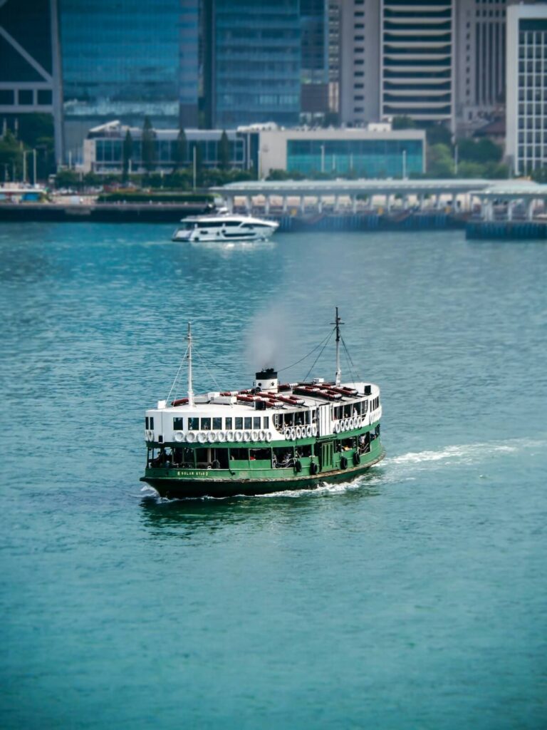 Star Ferry crossing the harbor in Hong Kong