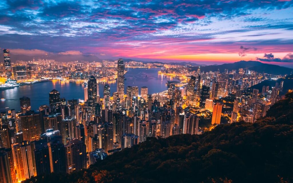 Hong Kong cityscape aerial view