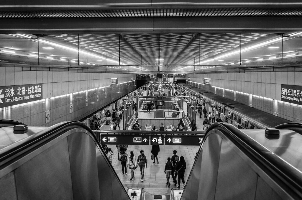 inside Taipei MRT platform