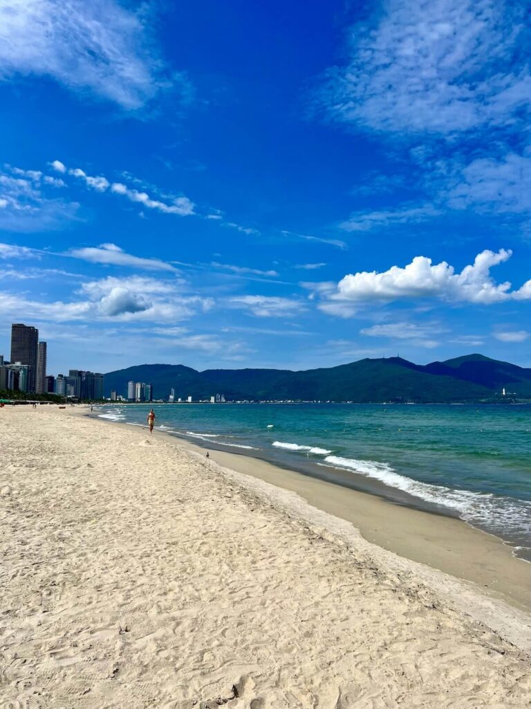 stretch of sand in My Khe Beach in Da Nang