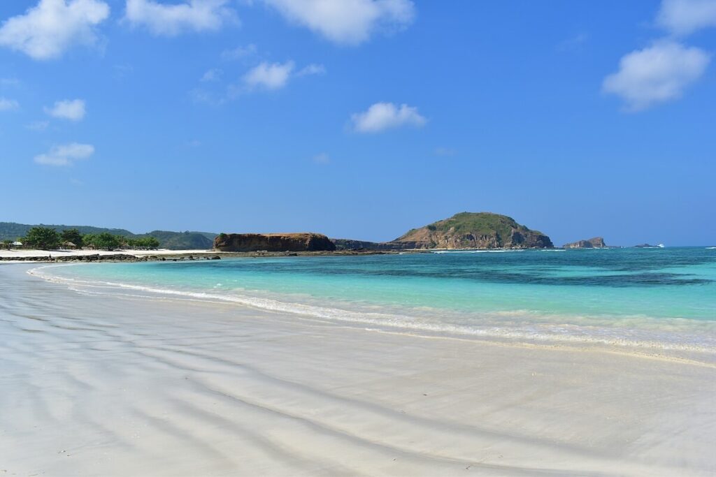 panoramic view of Tanjung Aan in Indonesia