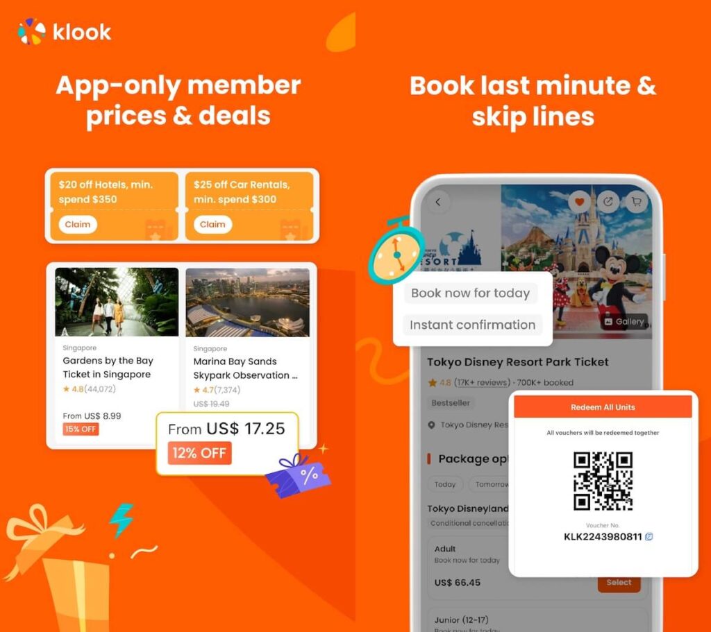 Find deals on tours and activities on Klook