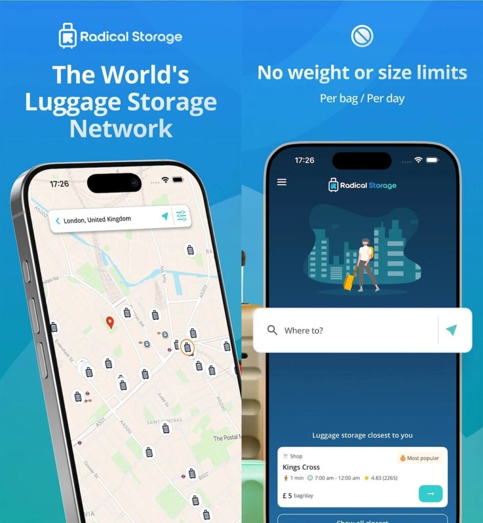 100% secure luggage storage with Radical Storage