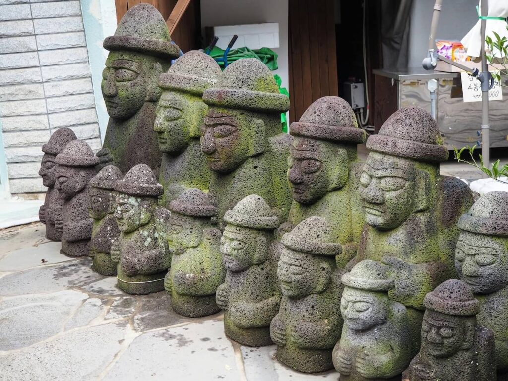 collection of dol hareubang statues