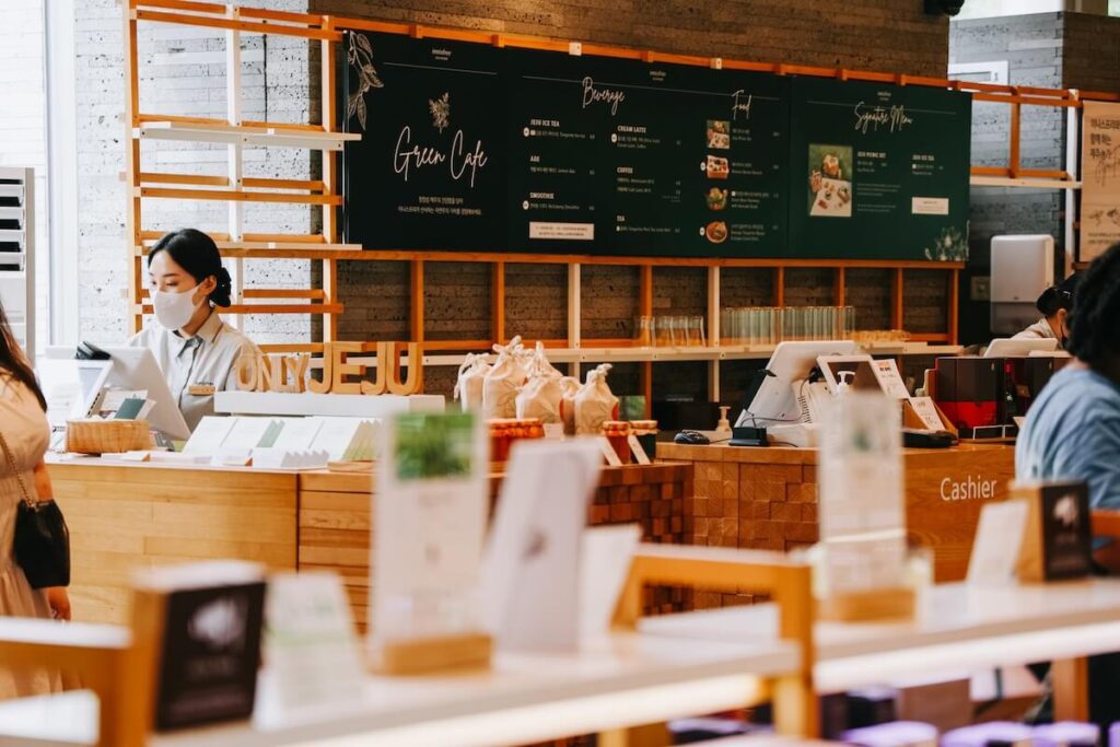 inside Innisfree's Green Cafe